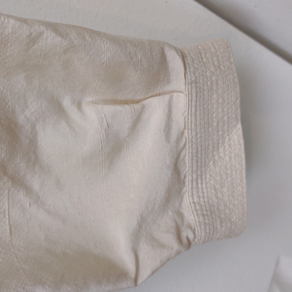 Dana Buchman Vintage All Silk Buttercream Yellow LS BU Asian Inspired Blouse - Picture 6 of 11